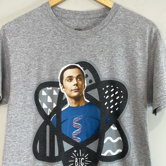 The Big Bang Theory Unisex Atomic Sheldon Gray Graphic T-Shirt Short Sleeves S - Picture 5 of 10